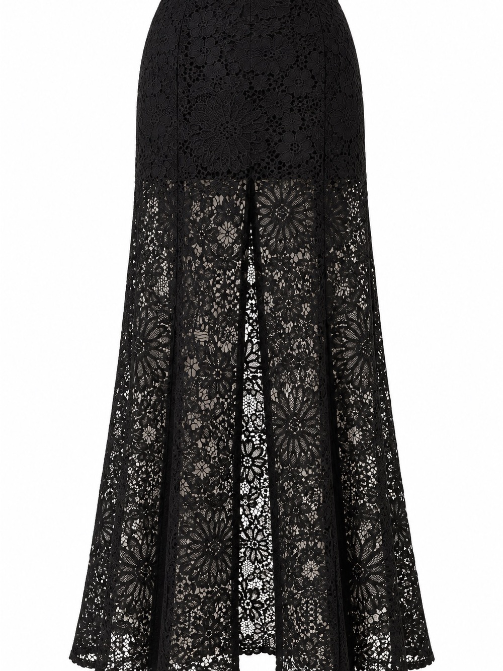 Alexis Black Floral Lace Maxi Skirt